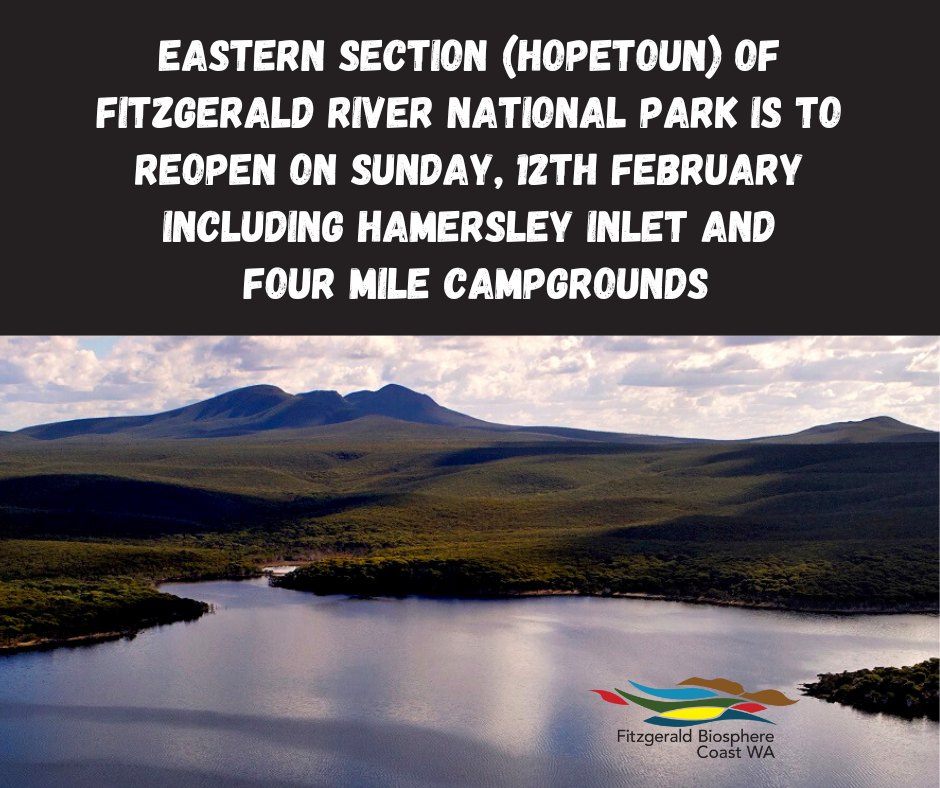 Fitzgerald River National Park to Reopen Sunday 12 February