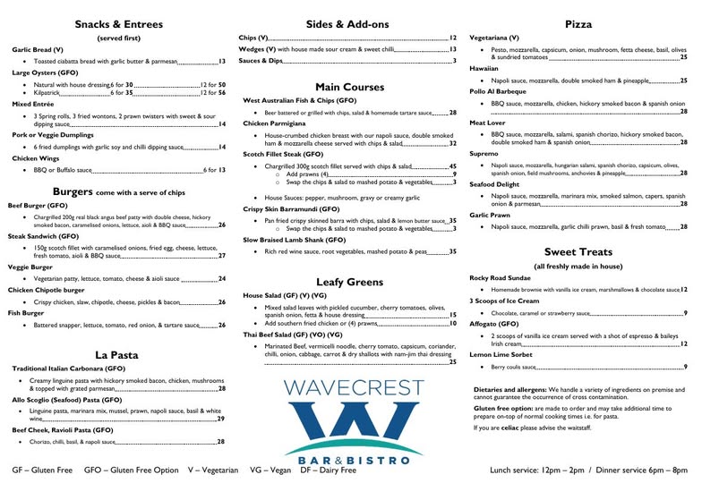 Wavecrest Main Menu