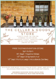 Wine and Whiskey Tastings at The Cellar and Goods Store